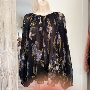Floral Black Blouse